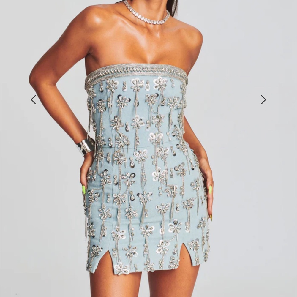 Beautiful RETROFETE denim crystal dress (like new)